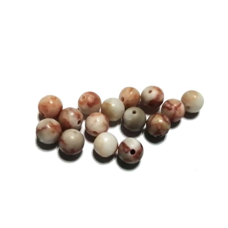 Beads / Red web Jasper Beads - 6mm  -ball- 15pcs / Beads for crafting