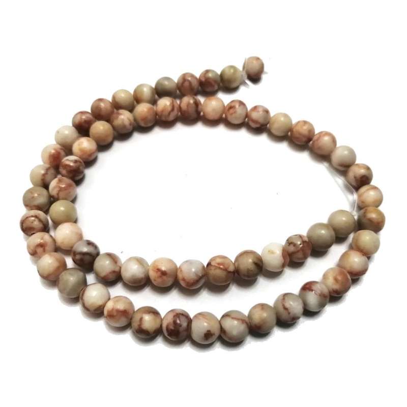 Beads / Red web Jasper Beads - 6mm  -ball +/-65pcs string / Beads for crafting