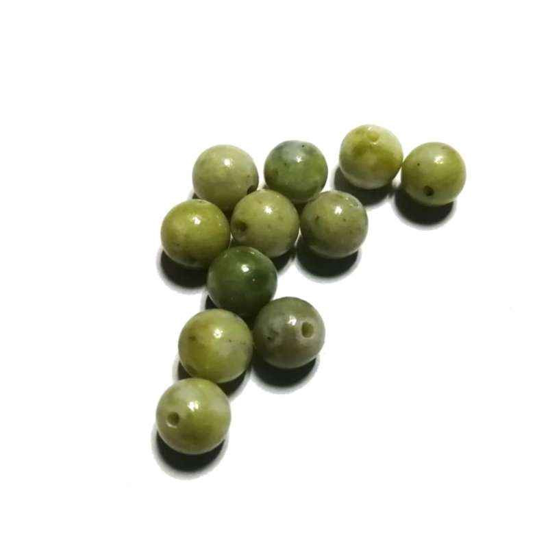 Beads / Gemstone - Chinese Jade - Beads   - 8mm ball - 10pcs/ Beads for crafting
