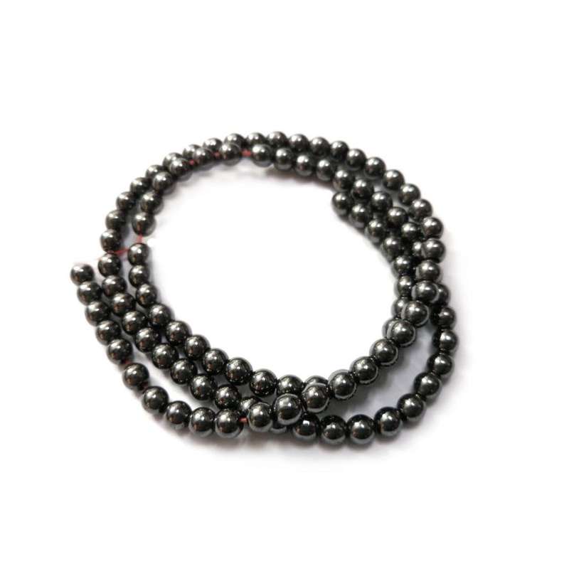 Beads - Hematite Beads   - 4mm -ball +/-100pcs string / Beads for crafting