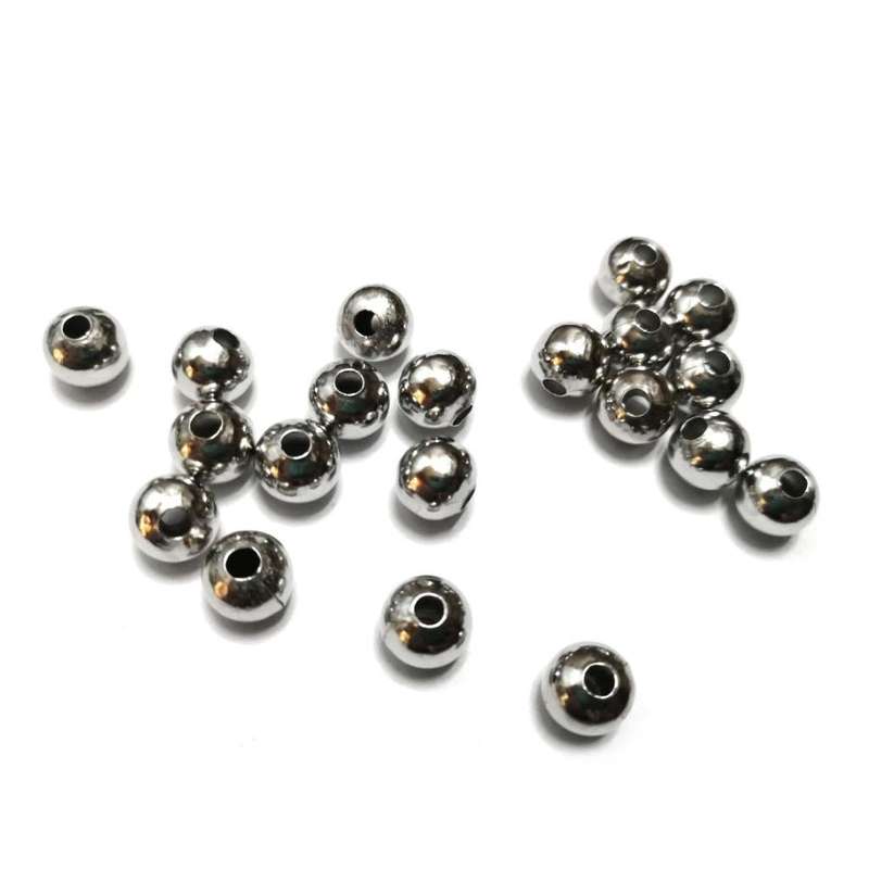 Beads / Metal Beads - 20pcs - 8mm -ball- Rhodium color -Hole +/- 2.5mm / Beads for crafting