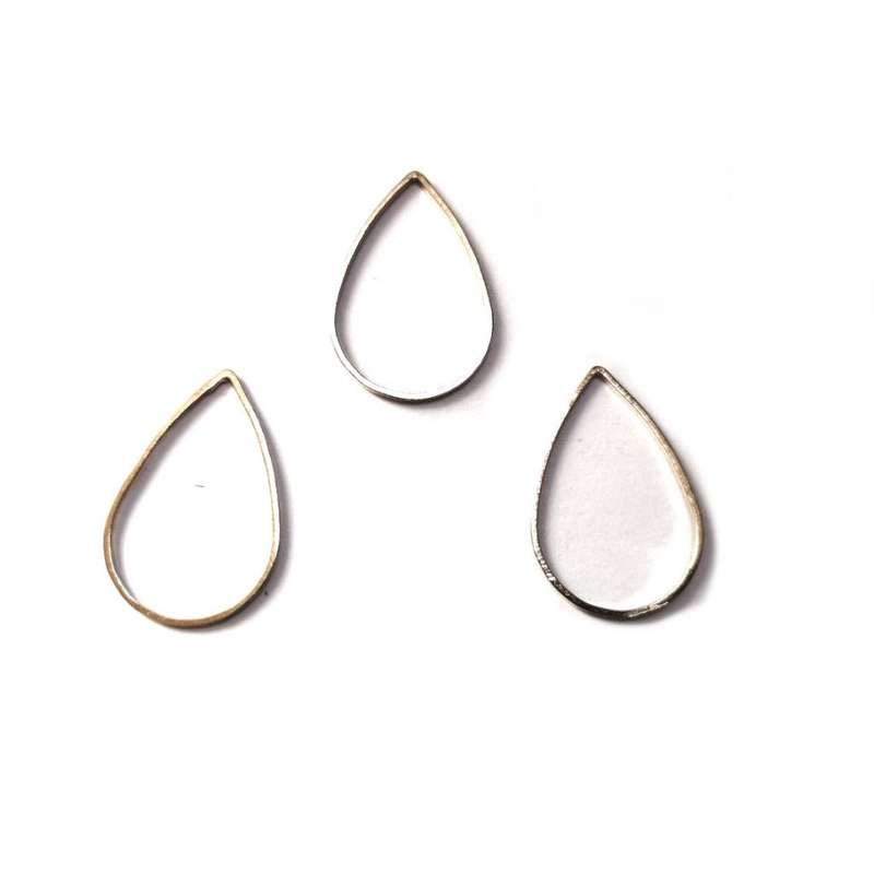 Findings - Shapes for resin / macrame / clay work 10pcs -25x17mm gold color- Findings for crafting
