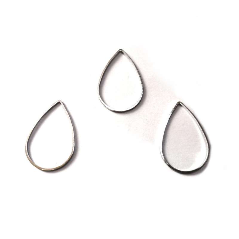 Findings - Shapes for resin / macrame / clay work 10pcs -25x17mm silver color- Findings for crafting