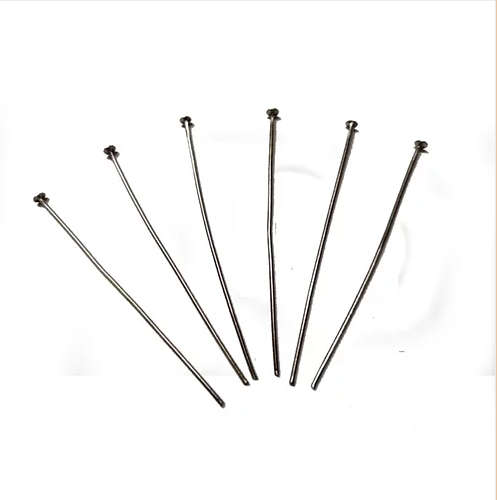 Findings / Head Pins - 50pcs  - 50mm - Rhodium Color / Findings for crafting