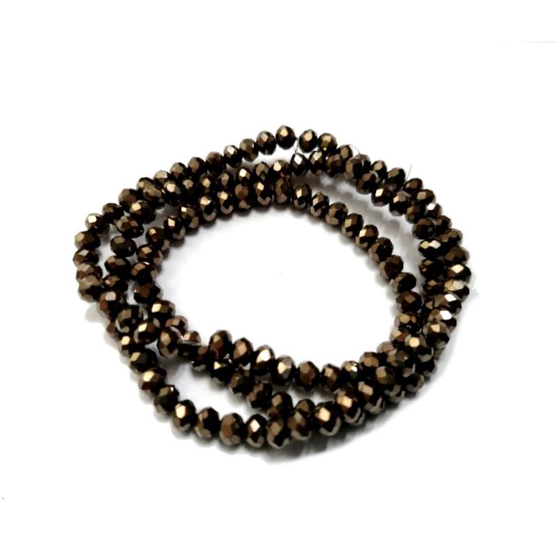 Beads / Crystal Beads - 4mm - antique gold  +/- 130pcs String / Beads for crafting