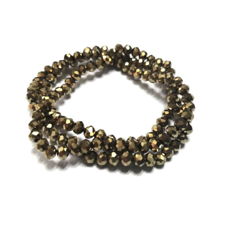 Beads / Crystal Beads - 4mm - gold  +/- 130pcs String / Beads for crafting