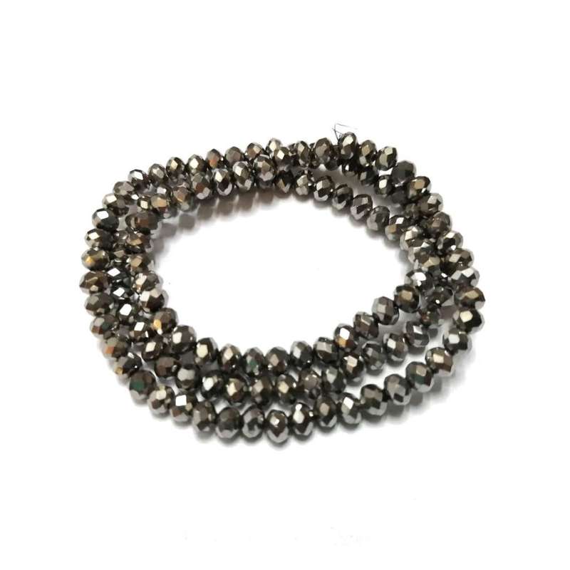 Beads / Crystal Beads- 4mm - silver grey - String +/- 130pcs / Beads for crafting