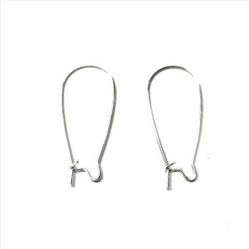 Findings - Big Earring Hooks 35mm - 10pcs  - rhodium color- Findings for crafting