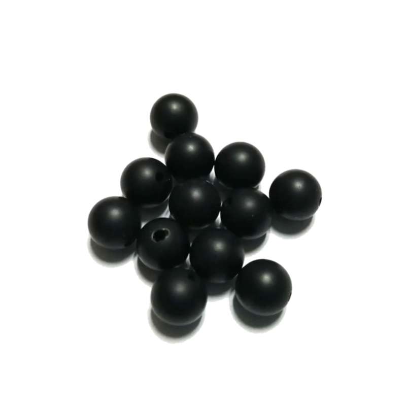 Beads / Gemstone - Matt Black Agate - Beads   8mm-  10pcs / Beads for crafting