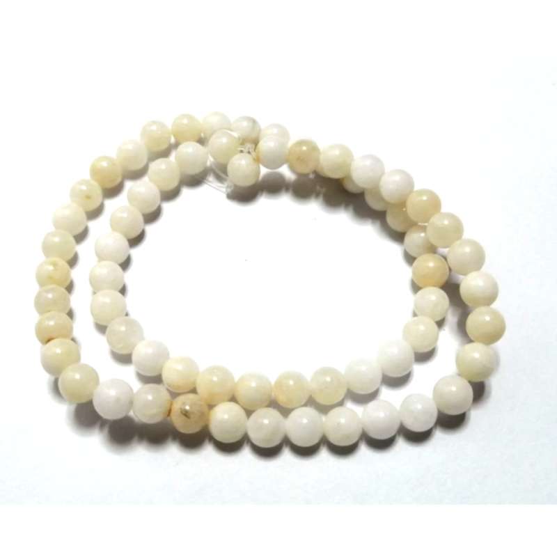 Beads / Gemstone - White Agate - Beads   6mm-  +/-63pcs / Beads for crafting