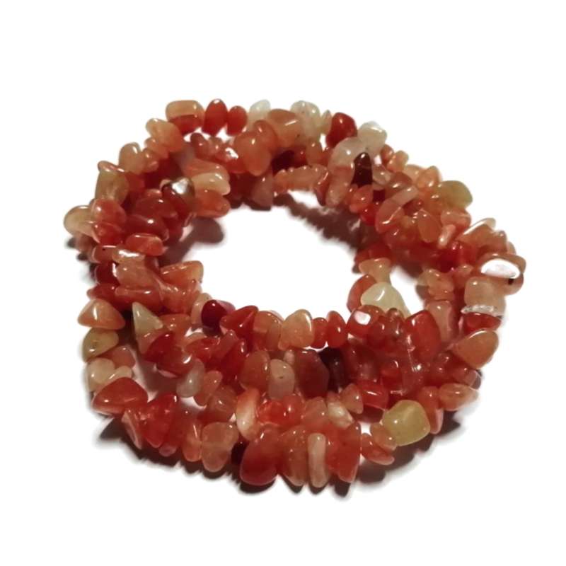Beads / Gemstone / Red-Aventurine Beads / 5-8mm chips/+/-80CM STRING / Beads for crafting