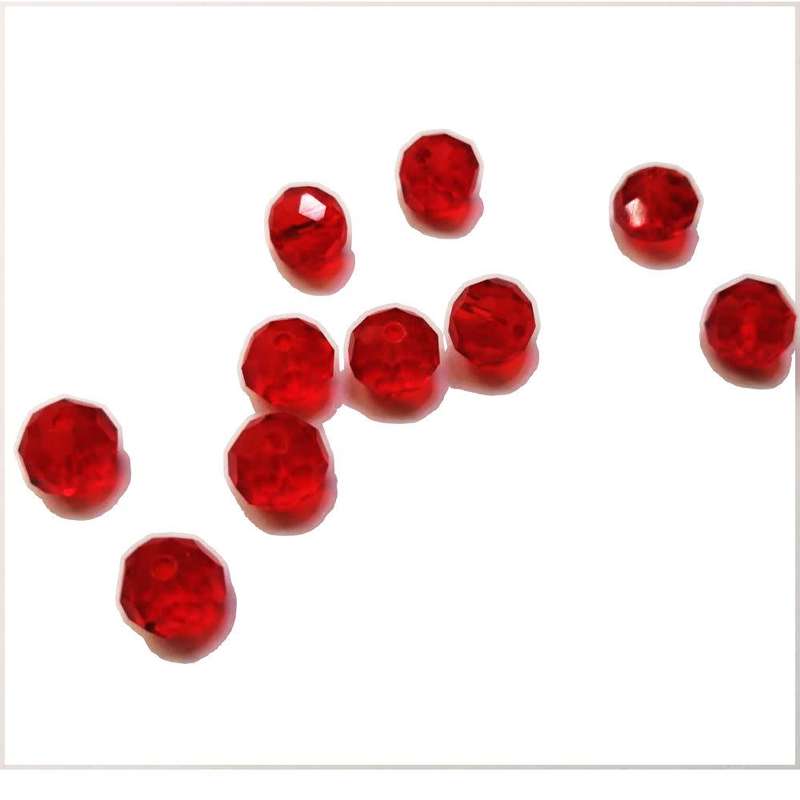 Beads / Crystal Beads - 8mm -strawberry red - 10pcs / Beads for crafting