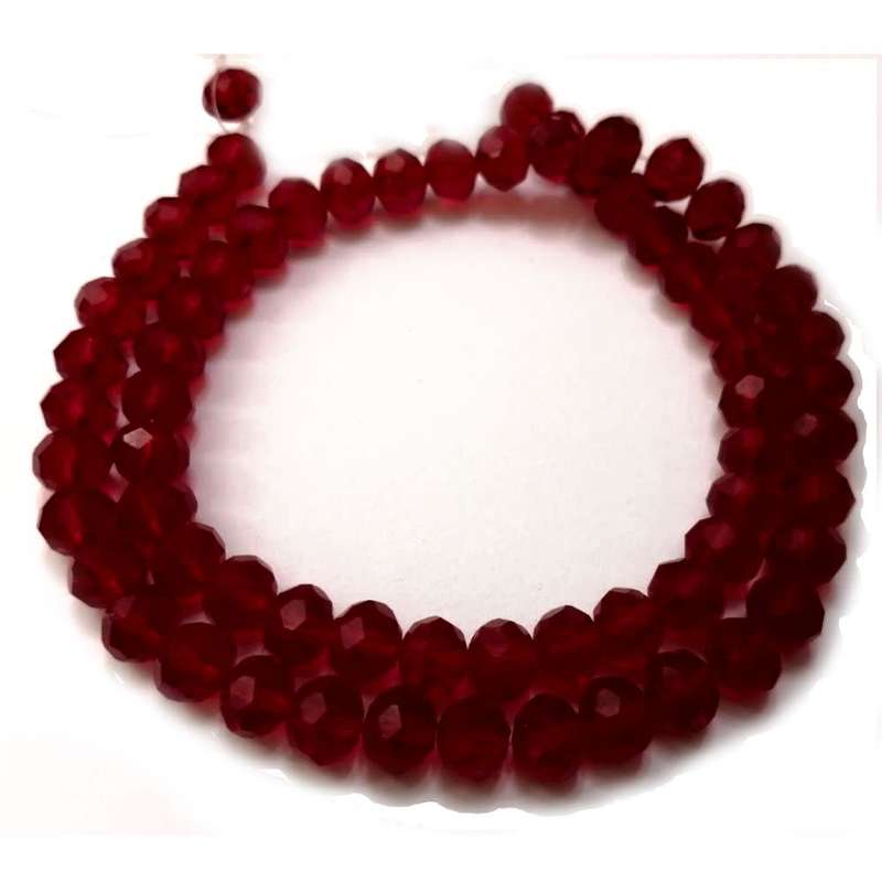 Beads / Crystal Beads - 8mm -cherry red +/-68pcs -40cm string / Beads for crafting