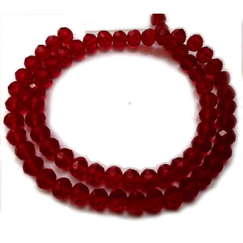 Beads / Crystal Beads - 8mm -strawberry red +/-68pcs -40cm string / Beads for crafting