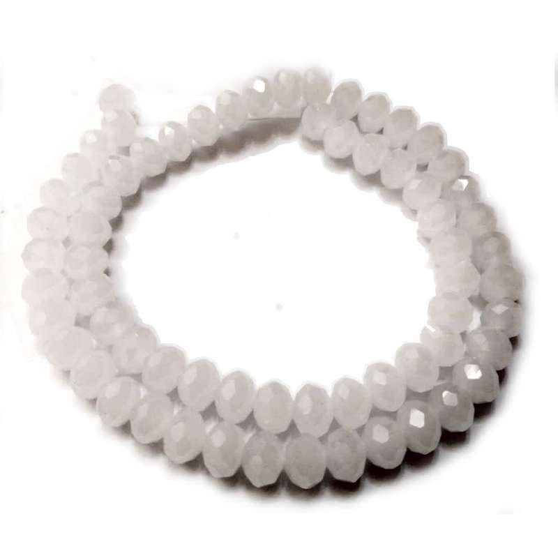 Beads / Crystal Beads - 8mm -milky white +/-68pcs -40cm string / Beads for crafting