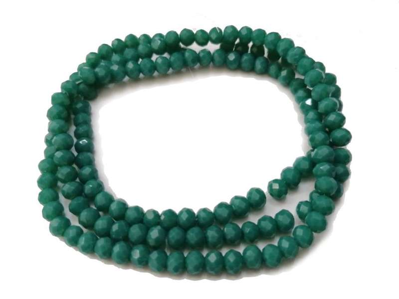 Beads / Crystal Beads -4mm- shiny mat turquoise green  +/- 130pcs String / Beads for crafting