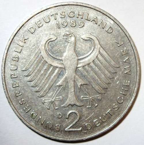 1989 - 2 Deutsche Mark Silver Coin