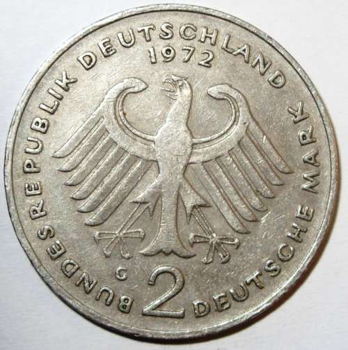 1972 2 Deutsche Mark Silver Coin