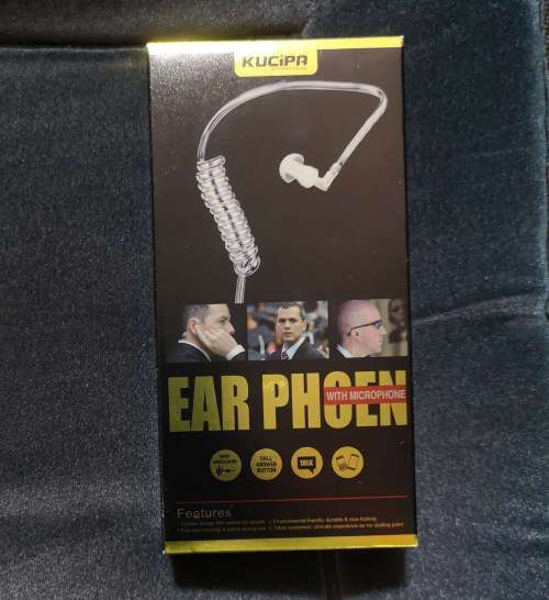 FBI, CIA type Covert Acoustic tube headset with built in microphone