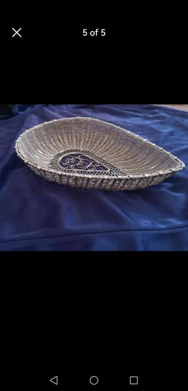Sterling Silver Oval Filigree Basket
