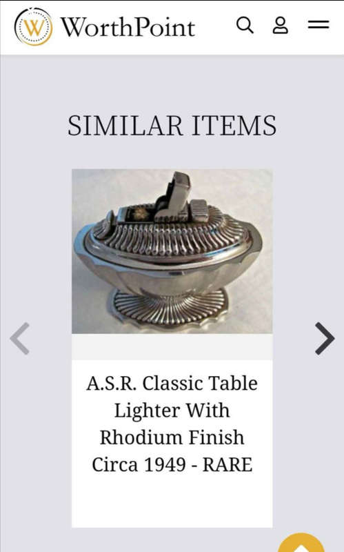 Rare ASR Classic Table Lighter 1940s in good condition