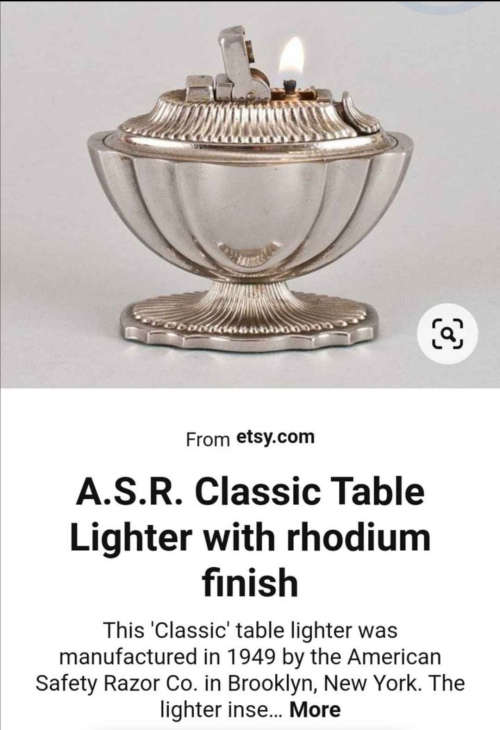 Rare ASR Classic Table Lighter 1940s in good condition