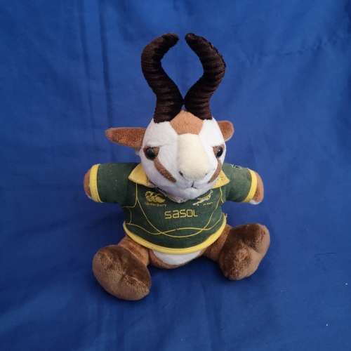 SA Rugby Bokkie Mascot 24cm. Official Licensed product S.A. Rugby