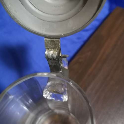 Vintage Glass & Pewter Stein DGBM
