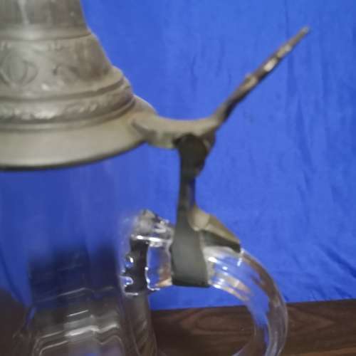 Vintage Glass & Pewter Stein DGBM