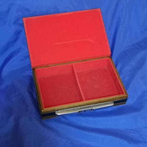 Vintage Rolls Royce Style Box / Cigar Case, Wood & Leather finish with chrome grille and detail.