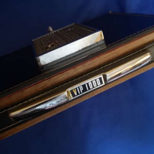Vintage Rolls Royce Style Box / Cigar Case, Wood & Leather finish with chrome grille and detail.