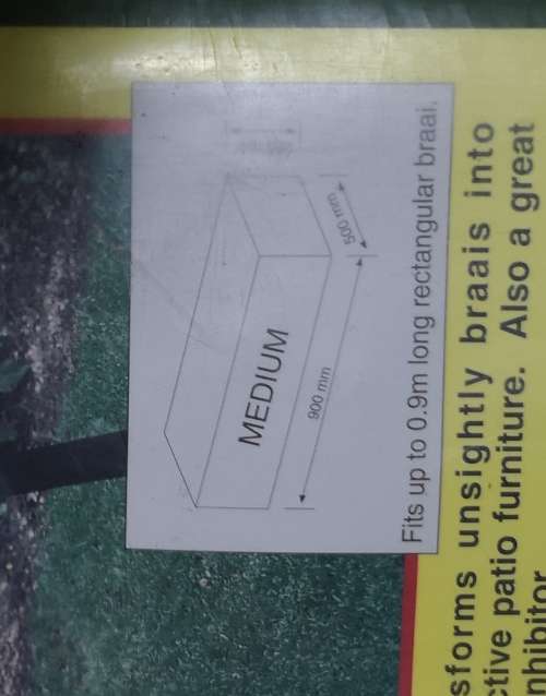 Braai cover, Medium Rectangular. Can be used to cover anything