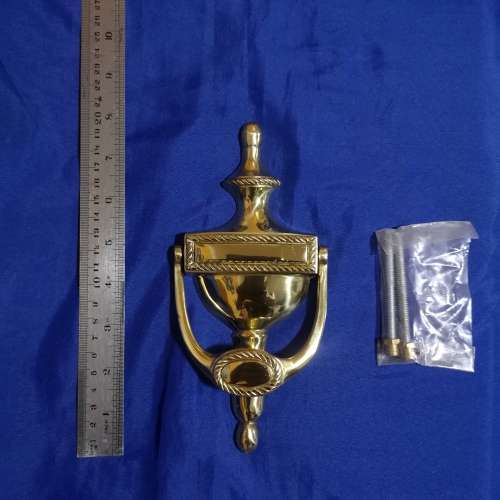 Vintage Solid Brass Door Knocker 200mm,  anti tarnish lacquered