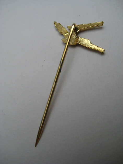 SAA Vintage Goldtone  Flying Springbok Tie Lapel Pin badge