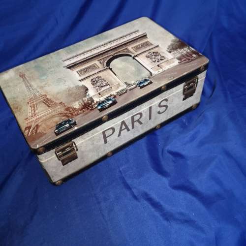 Paris Design vintage storage  case, Beautiful and red lined inside