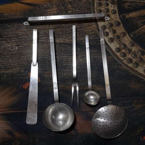 Dutch Vintage Gero Zilmeta Stainless Steel Kitchen Utensil Set