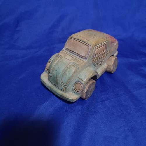 Handmade Wood VW Beetle style Display Toy car