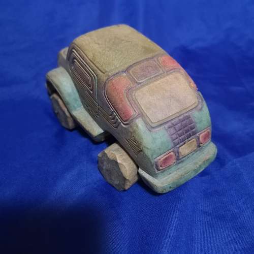 Handmade Wood VW Beetle style Display Toy car