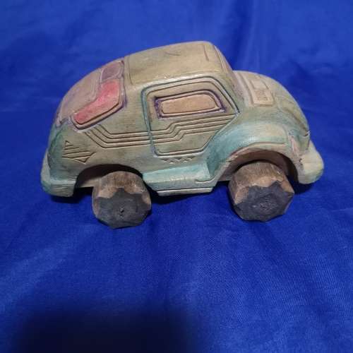Handmade Wood VW Beetle style Display Toy car