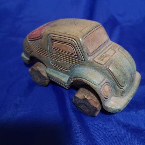 Handmade Wood VW Beetle style Display Toy car