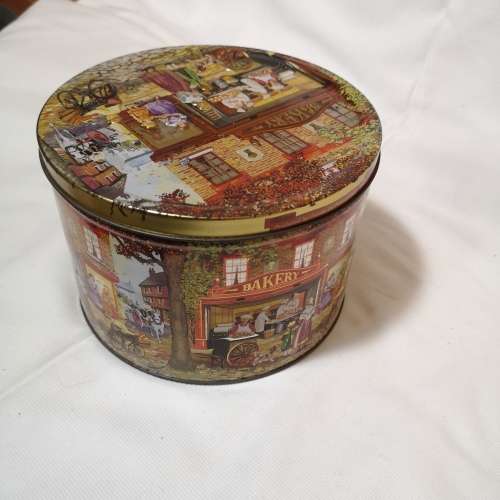 Colourful & Arty Jacobsen Bakery Gift Tin. Denmark. Would be perfect for Coffee shop Decor