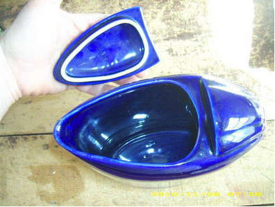 Deco Vintage Mid Century Modern Hall Cobalt Blue Refrigerator Pitcher. `WESTINGHOUSE` USA