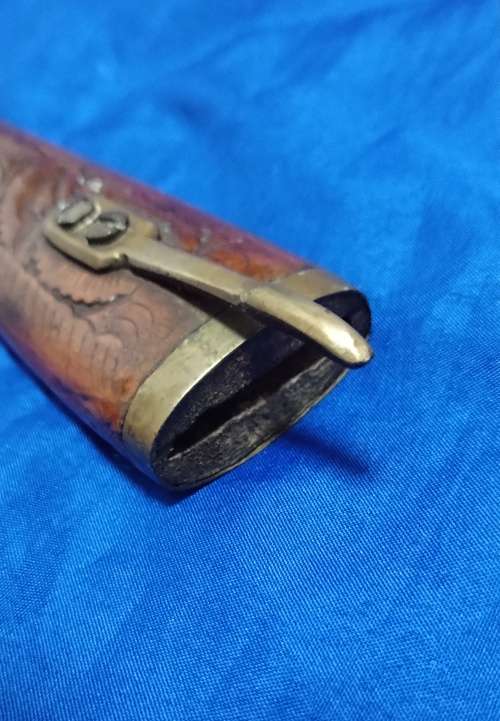 Vintage Indian Brass Fitted Iron Dagger Knife With Wooden Scabbard Cover and sheath lock mechanism