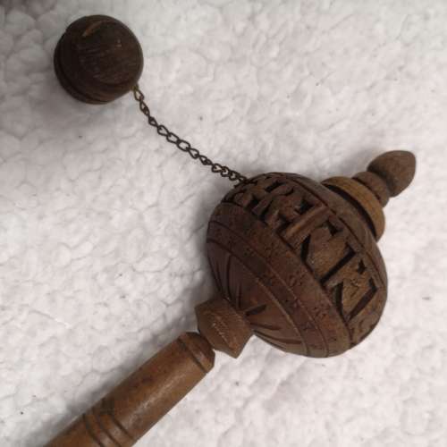 Vintage Buddhist Wooden PRAYER WHEEL. Nepal or Tibetan Origin