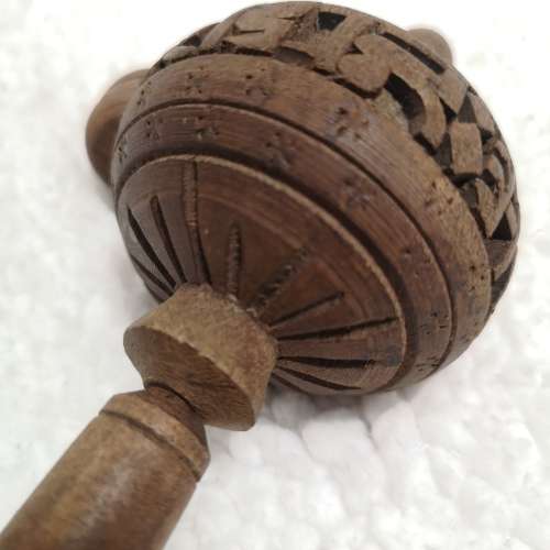 Vintage Buddhist Wooden PRAYER WHEEL. Nepal or Tibetan Origin