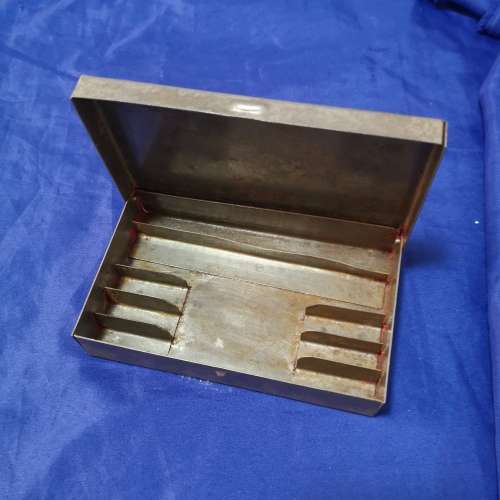 Empty steel vintage tool tin (small)