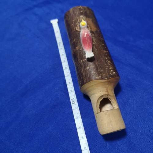 Vintage Hand Carved Wooden Whistle Folkart `Bird` Made in Switzerland