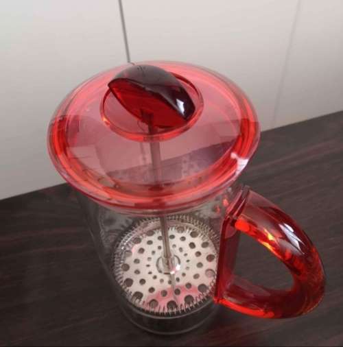 Coffee & Tea Plunger Beautiful Red Handle and Top