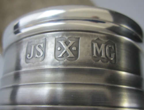 John Somers Pewter Cup JS X MG  Vintage 8 Oz Fine Quality Handmade Barware Beaker  Lead Free Food