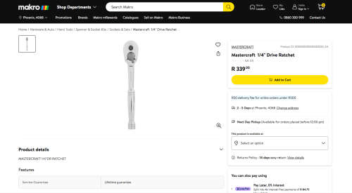 Mastercraft 1/4 Ratchet Chrome Vanadium. Lifetime Warranty  Tool
